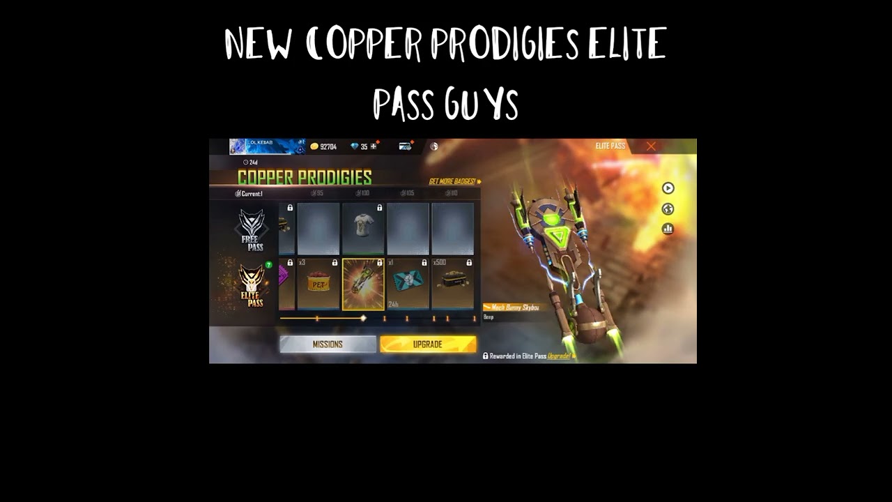 New Copper prodigies elite pass is here in free fire🔥|New rank season elite pass