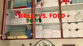 HOW TO ROLL & FOLD BATH TOWELS|  ROLL VS. FOLD| Part 2| #bathtowels