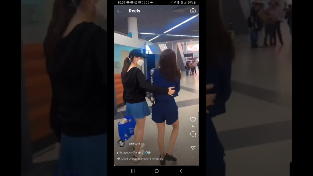 Pichy and Engfa at the airport