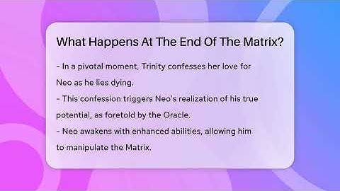 What Happens At The End Of The Matrix? - The SciFi Reel