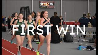 my first collegiate victory // 5k pr to end indoor track season