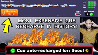 MOST EXPENSIVE CUE RECHARGE I HAVE EVER SEEN IN 8 BALL POOL 😳 (shocking)