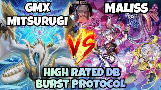 GMX MITSURUGI DINOSAUR VS MALISS | BURST PROTOCOL HIGH RATED DB YUGIOH!
