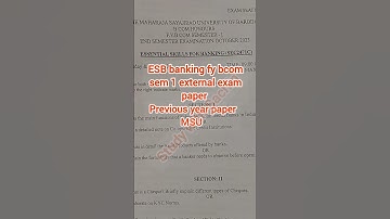ESB BANKING previous year paper msu fy bcom sem 1 external exam #banking