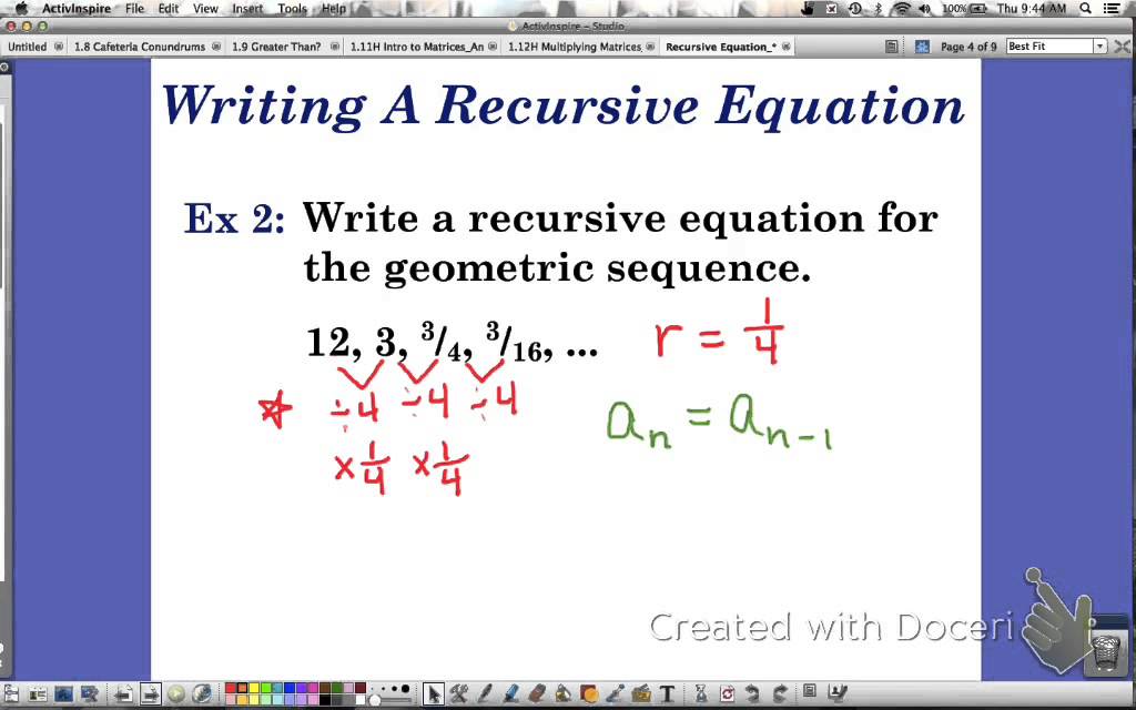 Recursive Equation for Geometric Sequences - YouTube
