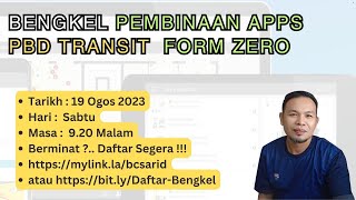 🔴TAJUK: BENGKEL PEMBINAAN APLIKASI TRANSIT PBD FROM ZERO