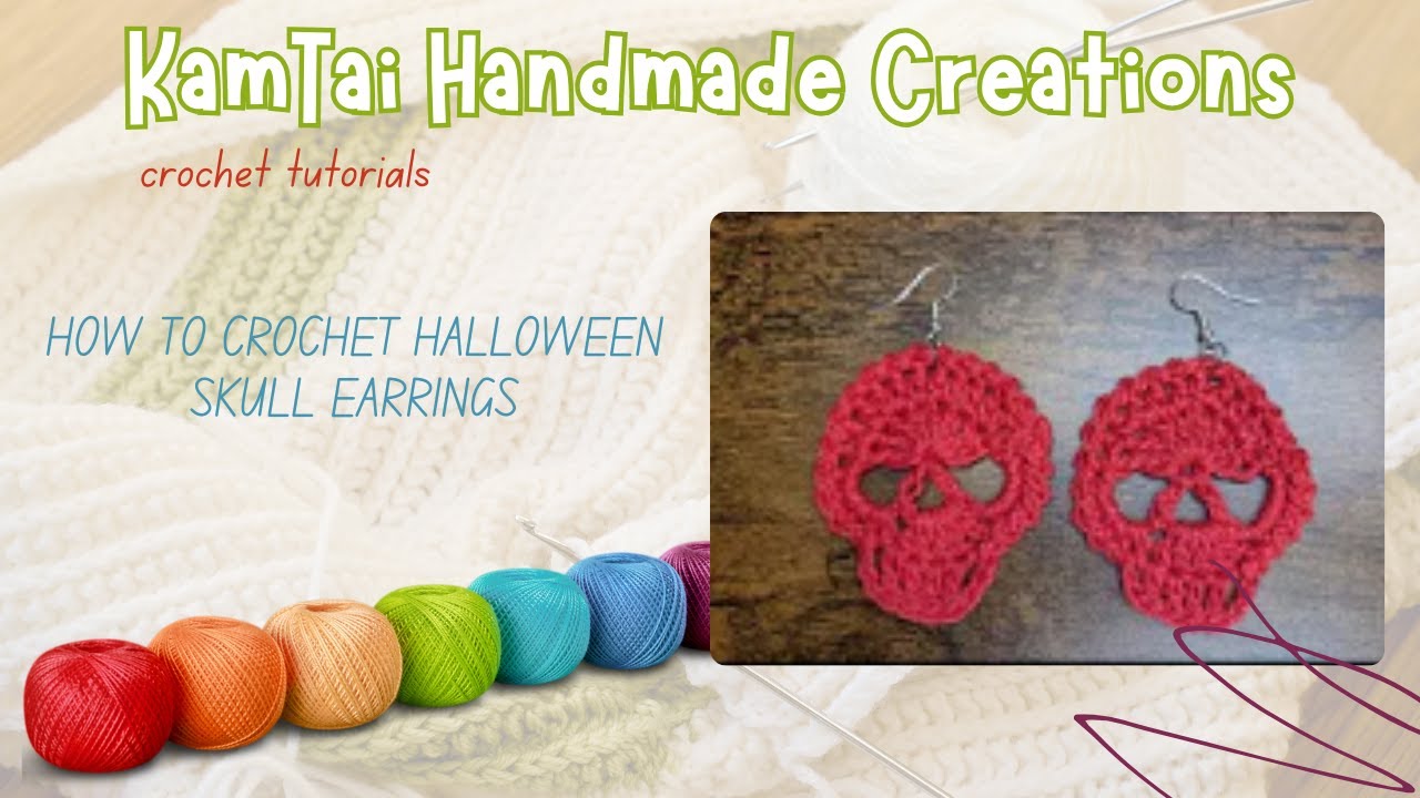 HOW TO CROCHET|HALLOWEEN SKULL EARRINGS|NEW TUTORIAL