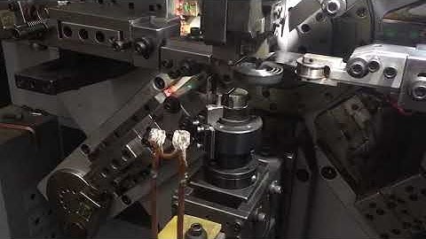 spiral spring with high frequency heating device to finish on our CNC camless forming machine