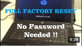 factory reset hp acer dell lenovo or any laptop/netbook w/ windows 8 or 10 w/o the user password !!