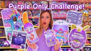 Shop with me for *PURPLE ONLY* Mystery Toys Challenge!!😱🦄☂️🙆🏻‍♀️🍇💜 *JACKPOT!!🫢* | Rhia Official♡
