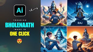 Instagram Trending Bholenath Name on T Shirt Photo Editing in Bing Ai || Viral Mahadev Photo Editing screenshot 4