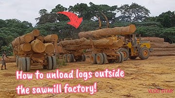 How to unload logs outside sawmill factory!