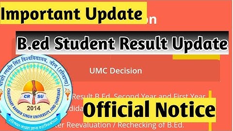crsu b.ed reevaluation result update crsu university jind crsu university latest news