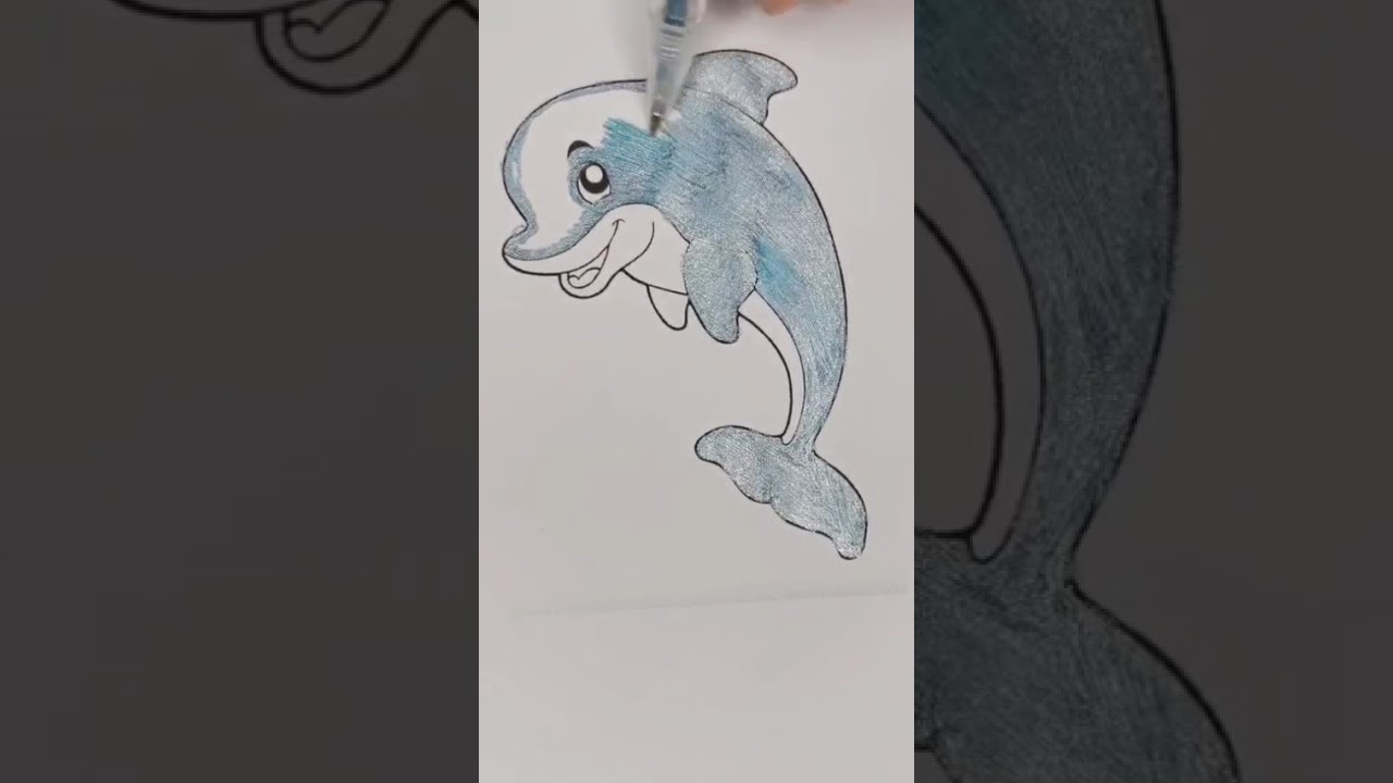 Dolphin coloring 🐬A calm and enjoyable coloring moment 🎨✨