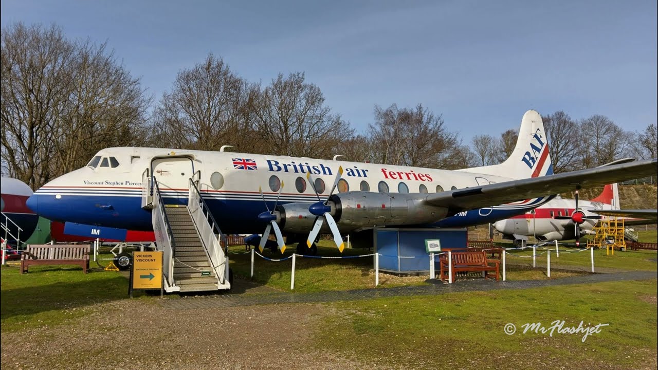 British Air Ferries Vickers Viscount {G-APIM} Guided tour at Brooklands Museum, Weybridge