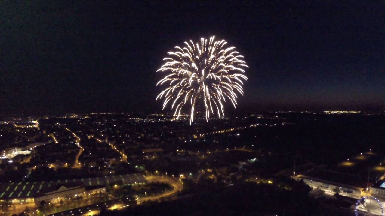 Kleinmesse Leipzig mit Feuerwerk von Oben /Leipzig von Oben / Typhoon G mit GoPro 3+