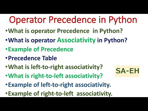 Operator Precedence in Python | Associativity in Python | CBSE | Python Precedence & Associativity
