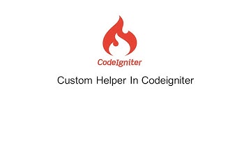 Custom helper in codeigniter