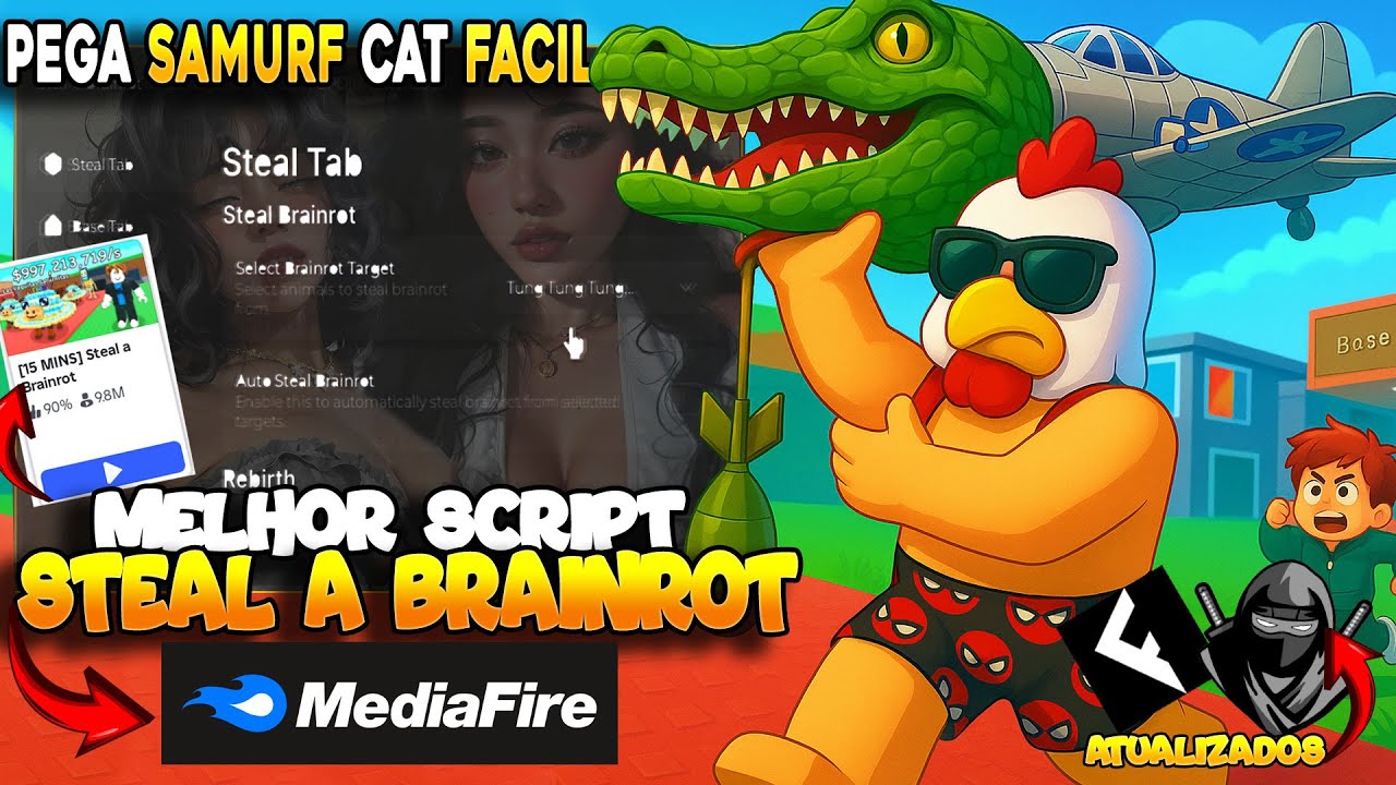 ✅SCRIPT Roube Um Brainrot SEM KEY (Pega TODOS Brainrot) + LINK DIRETO Steal a Brainrot MOBILE PC
