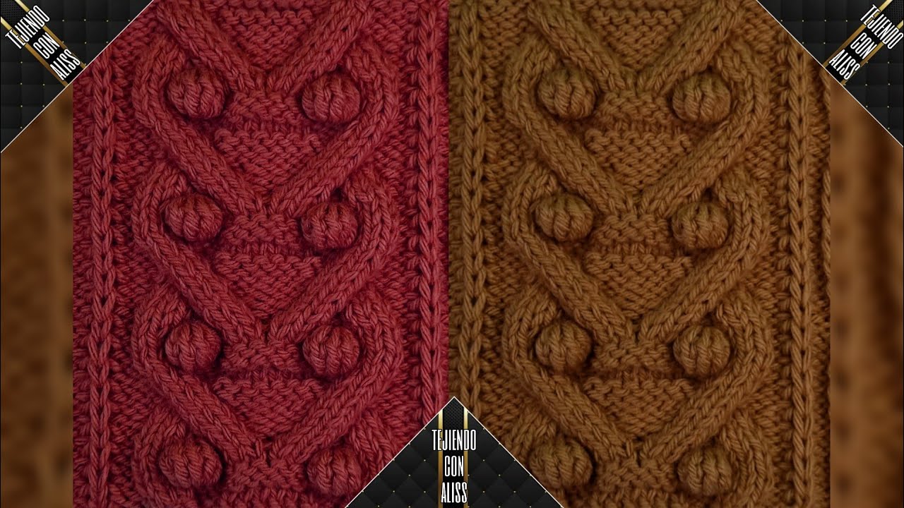 Punto búho corazón tejido a dos agujas o palitos  - #203 - Alisson Aldave