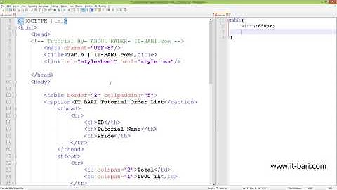 34  Use of Table Part 03   IT Bari com   Web Design Bangla Video Tutorial