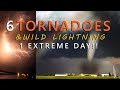 Six TORNADOES and Extreme Lightning in Texas FULL CHASE Footage!