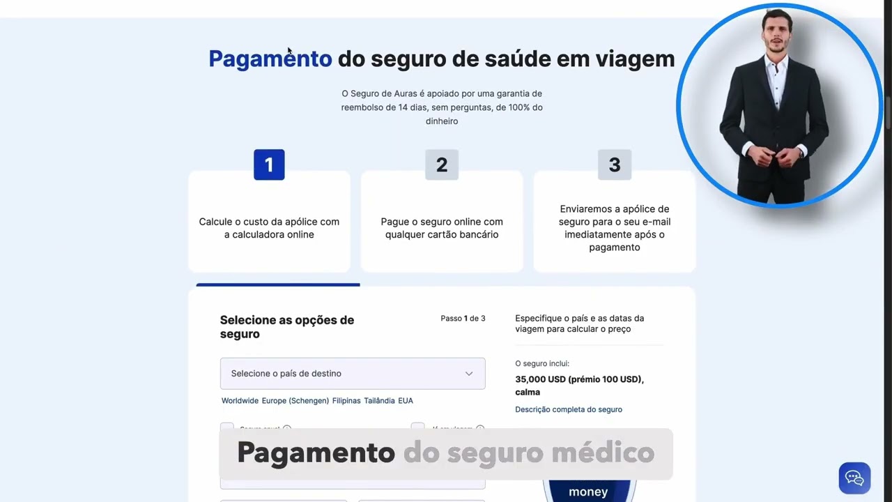 Seguro saúde internacional de alta qualidade em menos de 1 minuto
