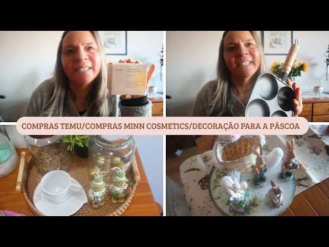 VLOG DE COMPRAS NA TEMU/SKINCARE/DECORAÇÃO PARA A PÁSCOA