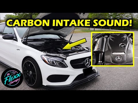 Real Carbon Fiber Air Intake Installed On Mercedes C300 (w205)