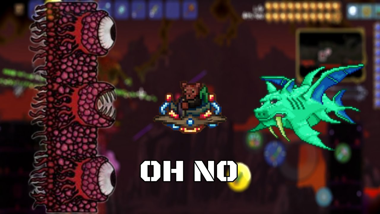 Terraria Mobile DEFEATING WALL OF FLESH AND DUKE FISHRON IN MASTER