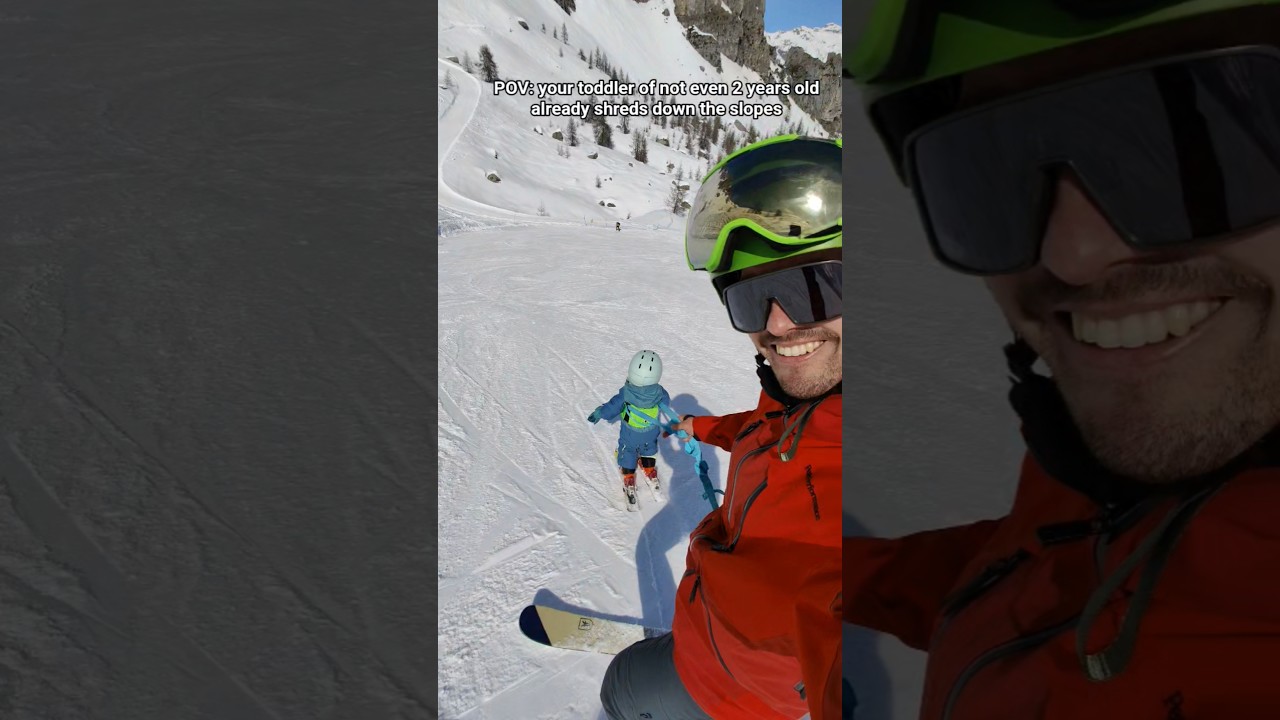 barely 2 years old on skis 🎿 #familygoals #skiing