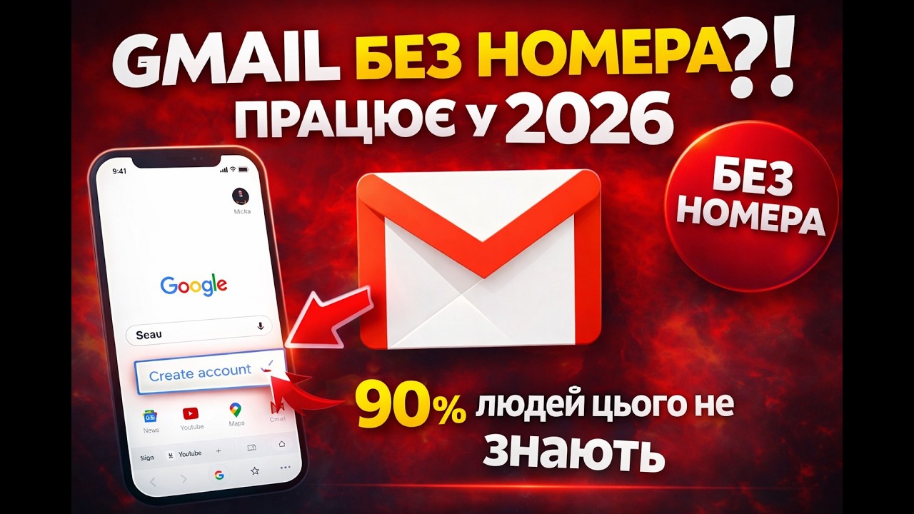 ЯК СТВОРИТИ GMAIL без НОМЕРУ ТЕЛЕФОНА | 2026