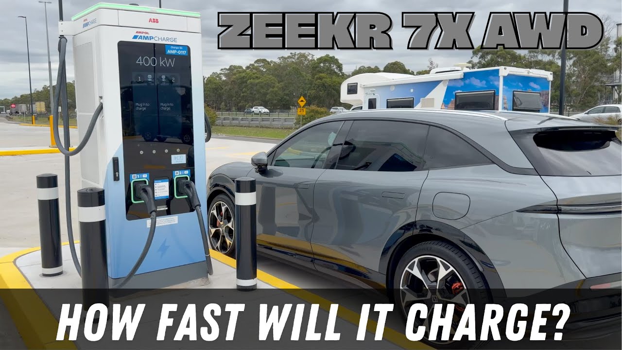 Zeekr 7X Performance charging at a 400kW chargers in Australia
