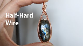 Oval Labradorite Cabochon Wire Wrapped Pendant Tutorial With Half Hard Wire