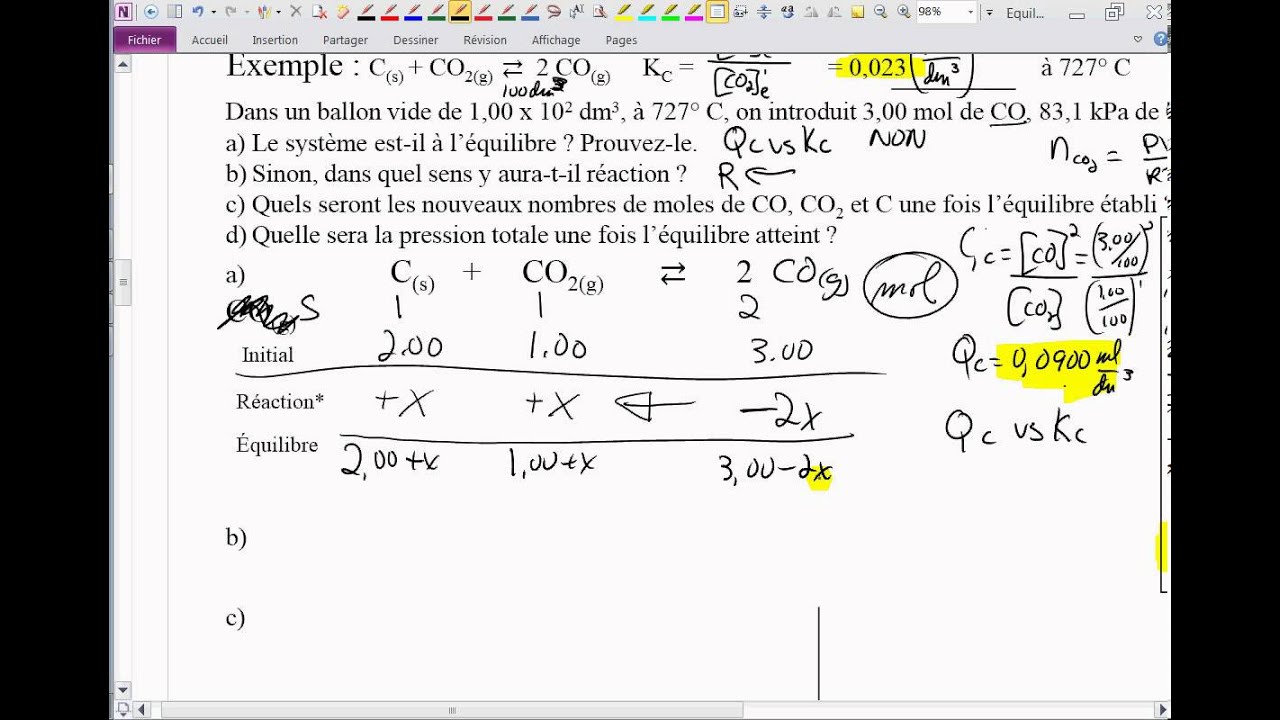 35-Utilisation de K et Q pour prédire le sens d'une réaction - YouTube