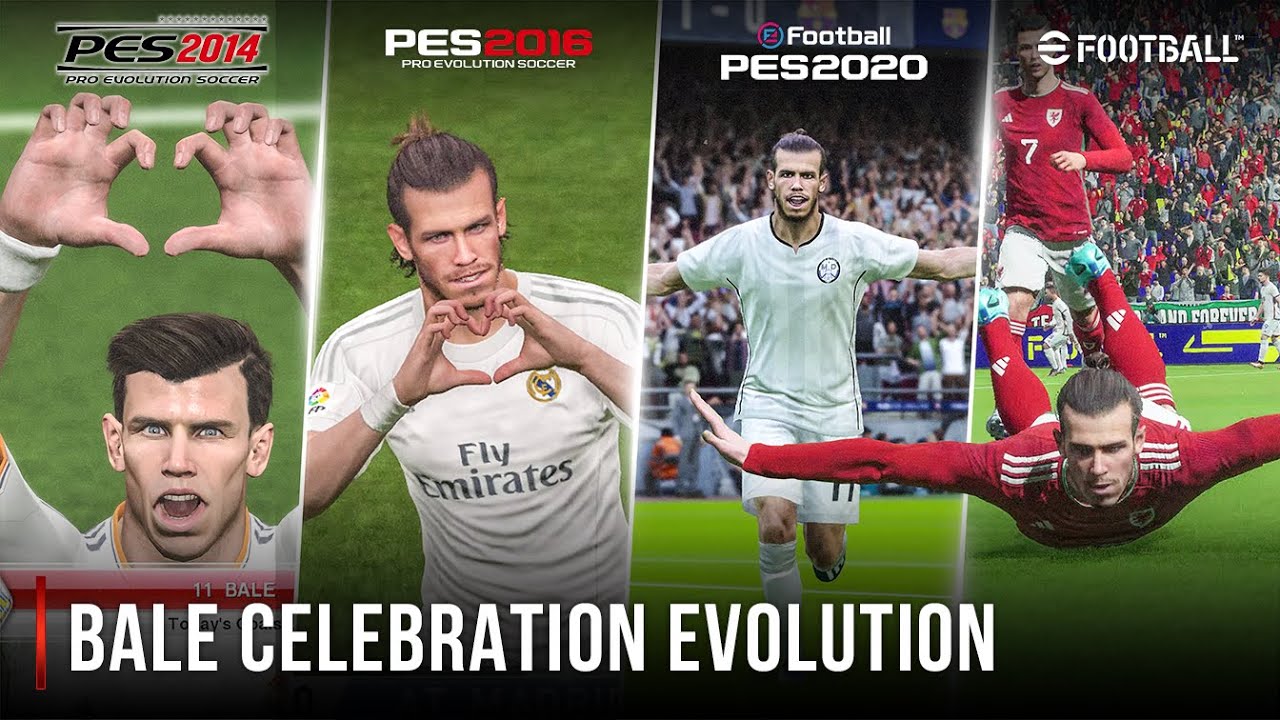 Gareth Bale Celebration Evolution In Pes | 14 - 23 | 4K 60Fps - Youtube