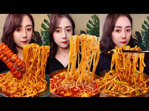 Chinese Spicy Fire Noodles Mukbang Eating | 불닭볶음면 먹방 | 매운라면/짜장면/생라면 먹방 | 중국면 계란 먹방 ASMR