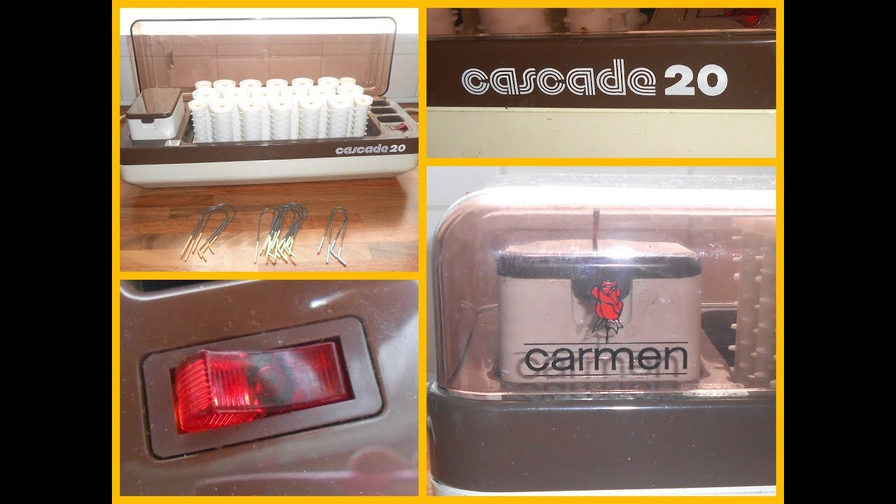 Vintage Carmen Cascade 20 Electric Heated Hair Rollers Curlers & Clips