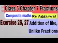 Class 5 Chapter 8 Addition And Subtraction Fractions | Rs Aggarwal | Composite Maths