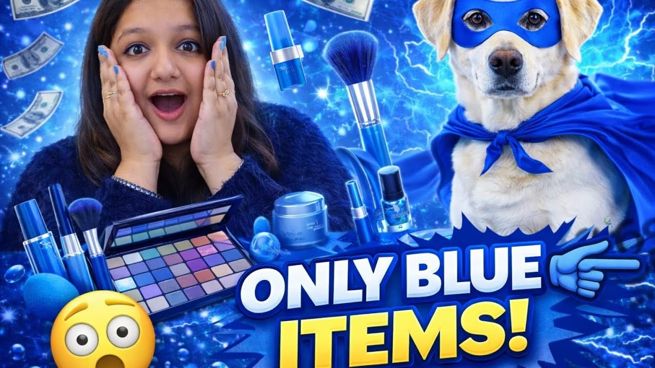 Fun Blue Color Challenge 💙 | outfit, Makeup & Room