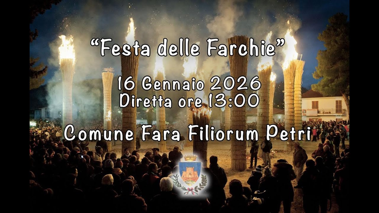 Diretta della Festa delle Farchie Fara Filiorum Petri 16 Gennaio 2026