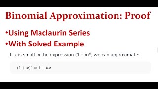Binomial Approximation Proof - Intuitive Physics