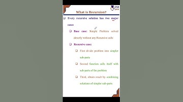 What is Recursion? #recursion #recursivefunction #csegurushorts #shortvideo #shorts #short #shots