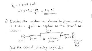 KTU_EET304_PS II_Module 3_problems related to critical clearing angle