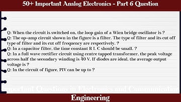 MCQ Questions Analog Electronics - Part 6 with Answers