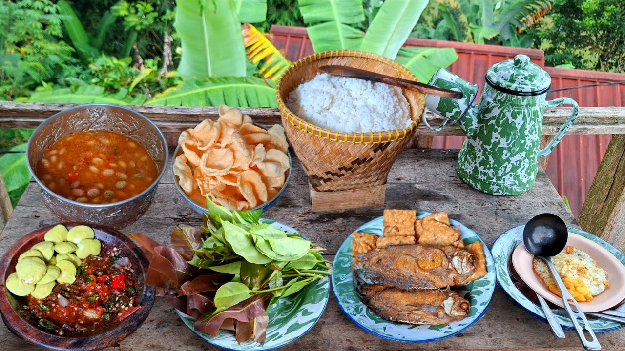 OLAHAN KAMPUNG SEDERHANA MENGGiURKAN AUTO NAMBAH‼️SAYUR KACANG,SAMBEL TRASI,JENGKOL MUDA,ASIN SEPAT