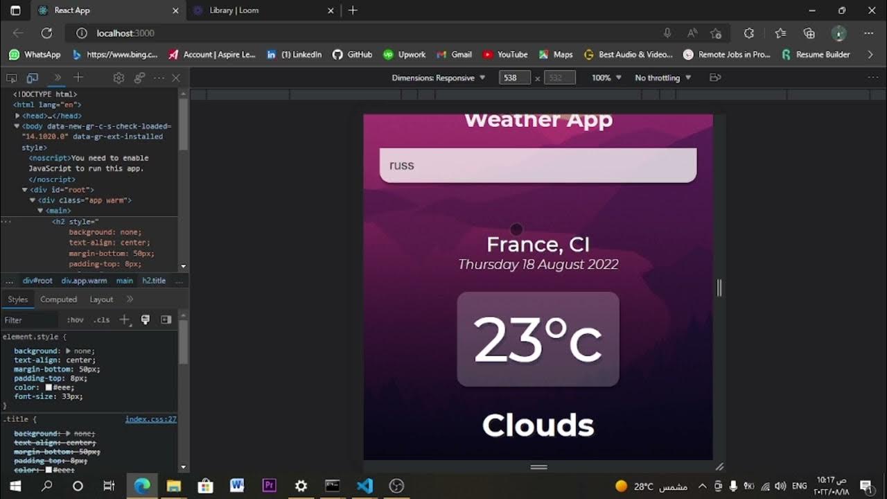 weather App (react js) - YouTube
