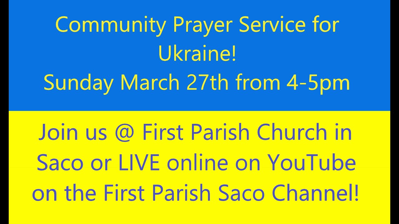 Community Prayer Service for Ukraine YouTube
