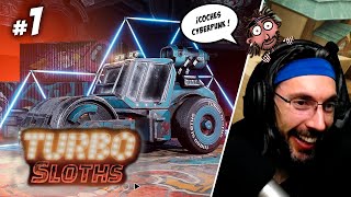 ¡SÚPER CARRERAS DE COCHES CYBERPUNK! :) | TURBO SLOTHS #1 | Gameplay Español screenshot 4