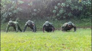 #TeamGorilla participating in the pushup challenge for the 2023 Wildlife Ranger Challenge.